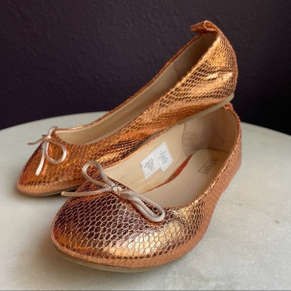 Copper Metallic Reptile Print Flats - Picture 2 of 6